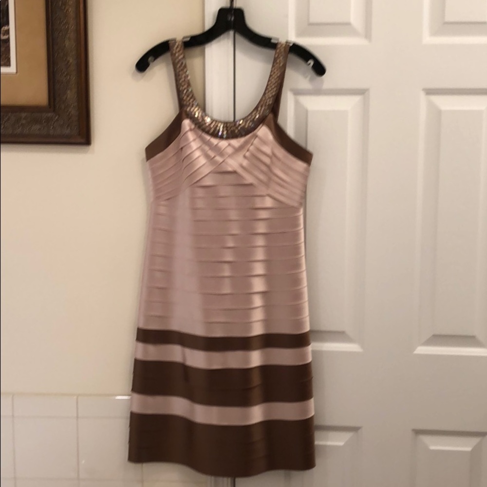 BCBG Dress Cream/Brown